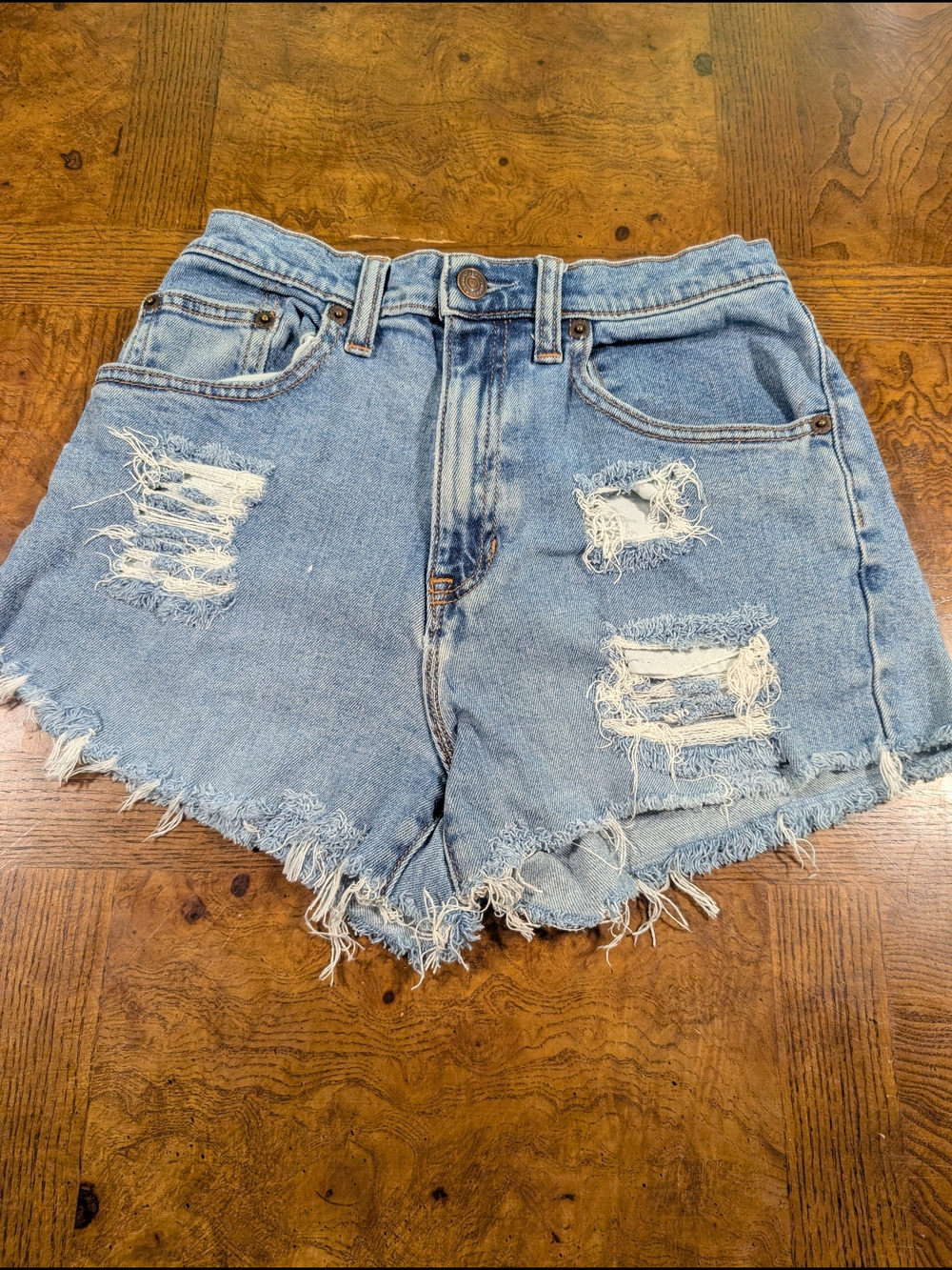 GAP Light Blue Distressed Denim Cutoff Shorts